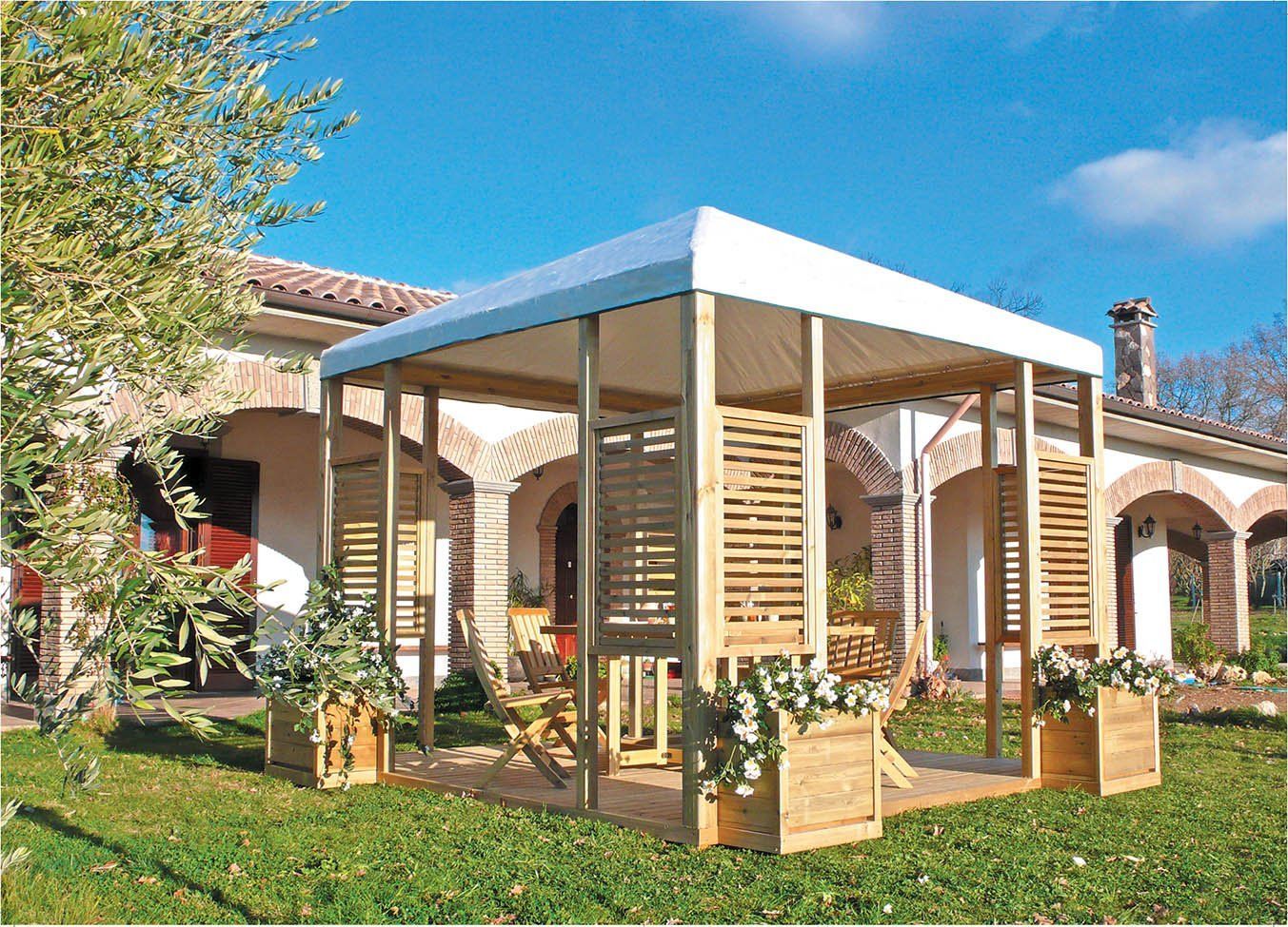 Gazebo in legno e patio in legno: Gazebo Legno Semplice Classic (3x6)